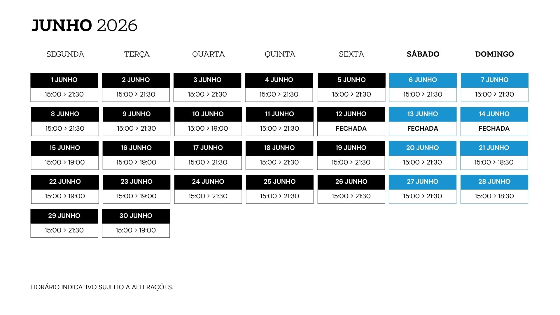 HORARIO BILHETEIRA JUNHO